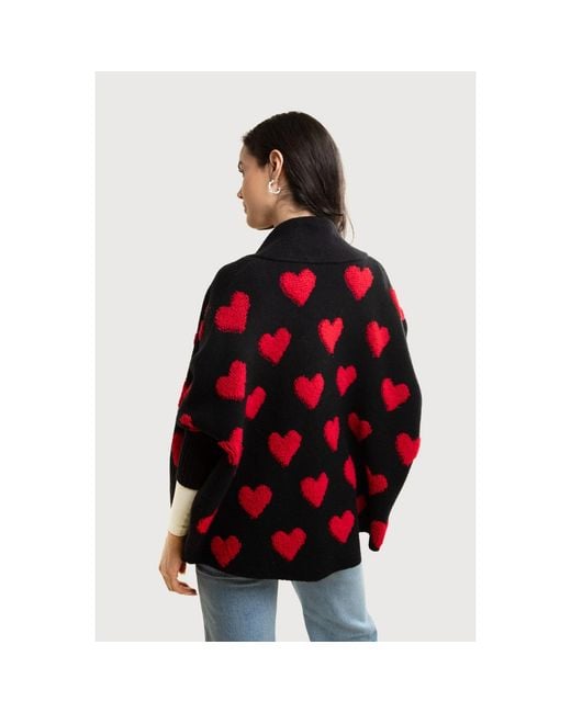 Saachi Red Heart Ribbed Knit & Cardigan