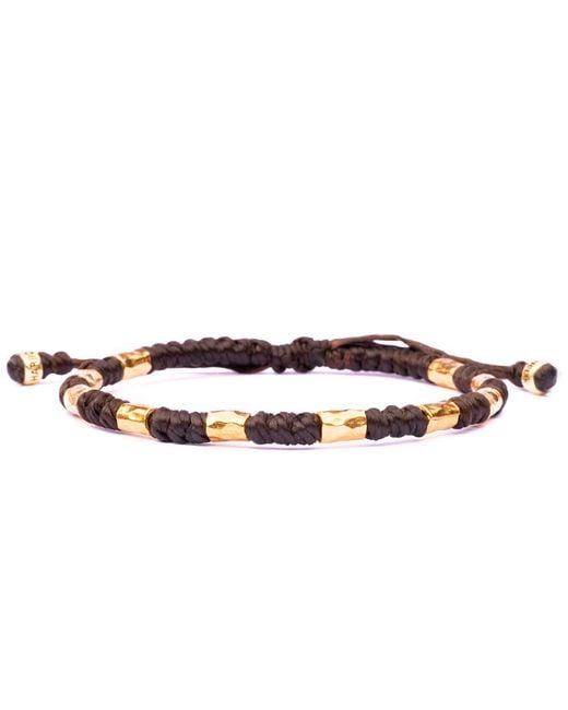 Harbour Uk Brown Vik Chunky Vermeil Rope Bracelet for men