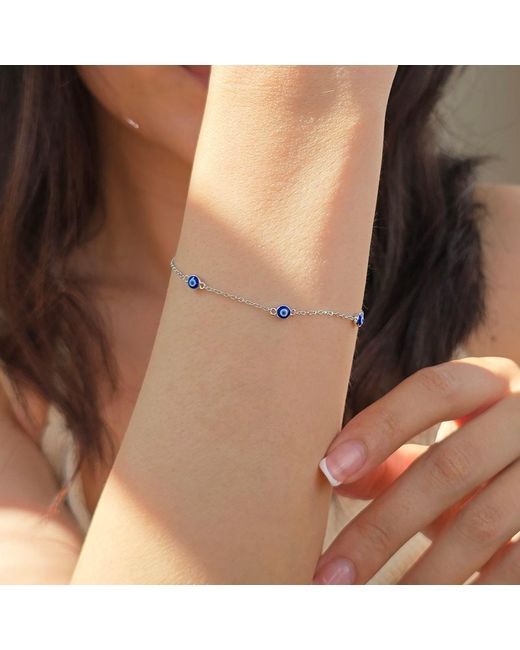 Harfi Metallic Turkish Evil Eye Charm Friendship Bracelet