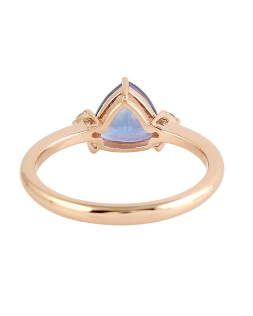 Artisan Blue Rose Tanzanite & Diamond Ring