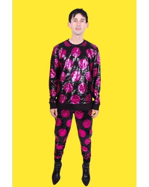Any Old Iron Purple Smiley And Sequin Sweatshirt for men
