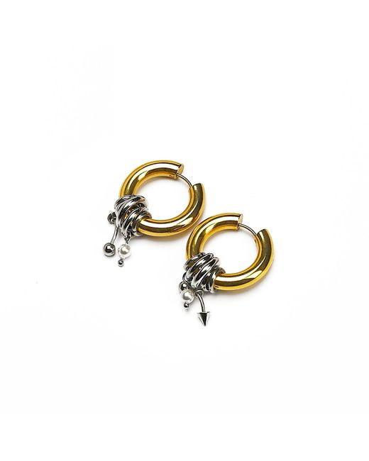 Kirei Metallic Voltage Earrings – Stainless Steel & Shell Pearl