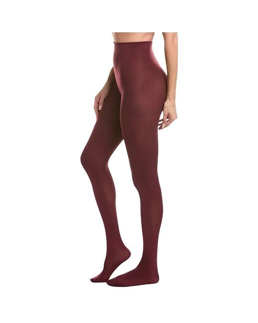 HIGH HEEL JUNGLE by KATHRYN EISMAN Red 80 Denier Velvet Opaque Tights
