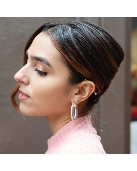 Gold & Honey Blue Flat Oval Hoops