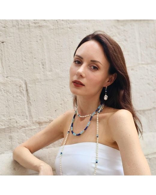 Farra Blue Lapis With Opal Color Matching Necklace