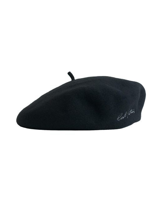 Lost Pattern Black Bon Chic Wool Beret
