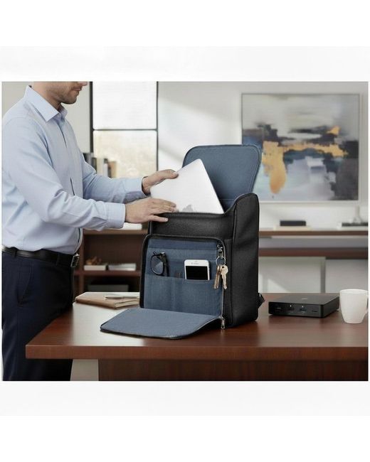 Luis Steven Black Large Laptop Pack for men