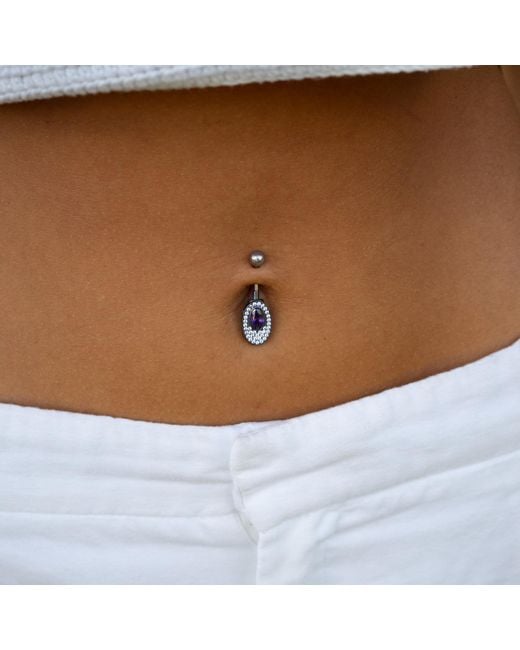 Ebru Jewelry Blue Mystic Amethyst Sterling Belly Piercing