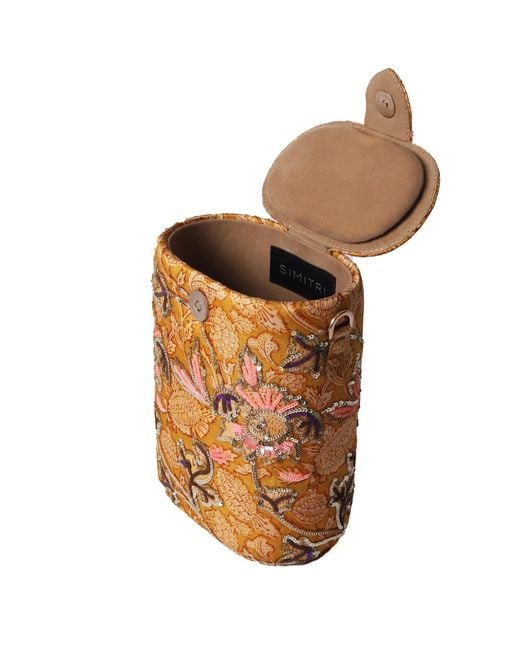 Simitri Metallic Sunflower Bucket Bag