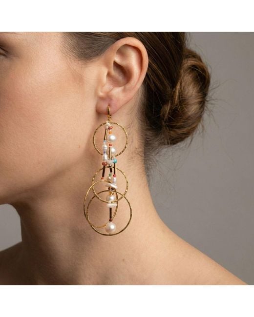 Jaredjamin Metallic Lindy Dream Catcher Dangle Earrings
