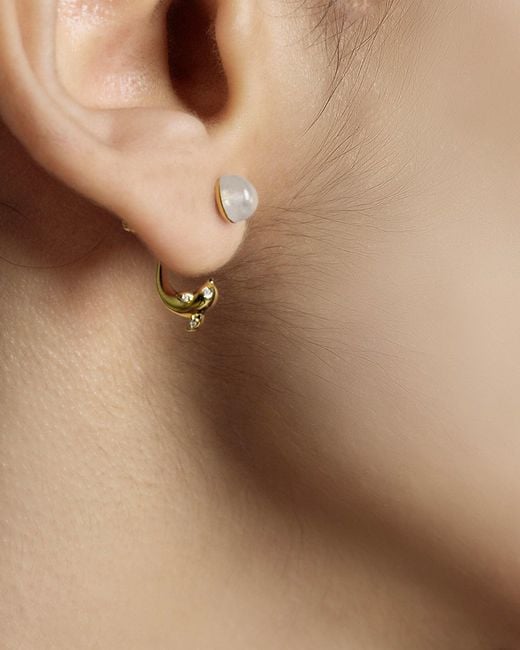 Freqnc Atelier Metallic Dolphin Earrings Amethyst Ear Jackets