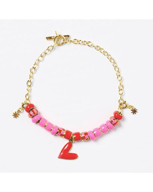 Pinnole Red I Love You Charm Bracelet