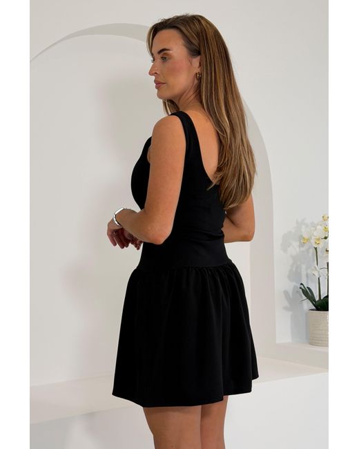 Girl In Mind Black Codi Boat Neck Low Back Mini Dress