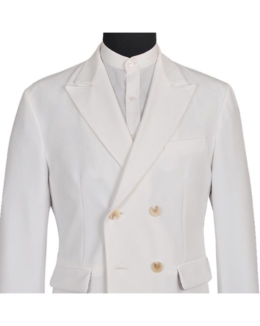 DAVID WEJ White Ashford Relaxed Double-Breasted Blazer – for men