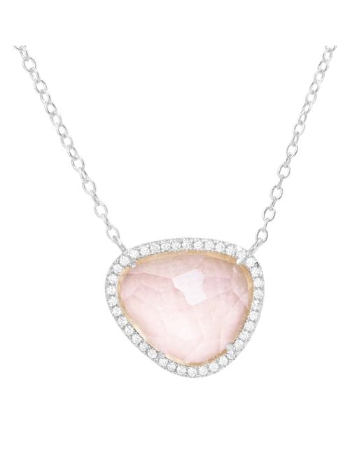 KAMARIA Pink Marina Lab Created Gemstone Necklace With Crystals