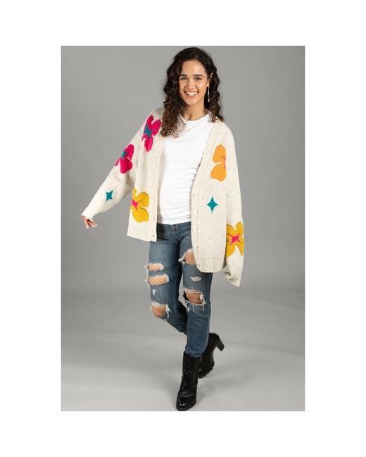 Saachi Pink Floral Cardigan Button Up