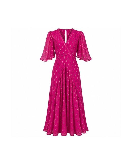 Rose & Nancy Pink Talia Fuchsia Maxi Dress