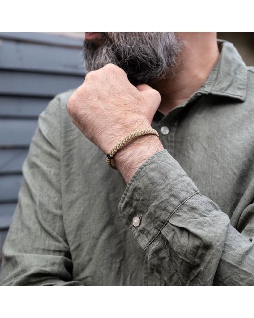 Harbour Uk Metallic Neutrals Hylander Chunky Steel Rope Bracelet for men
