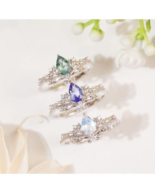 Azura Jewelry New York Blue Lotus Tanzanite Ring Vermeil