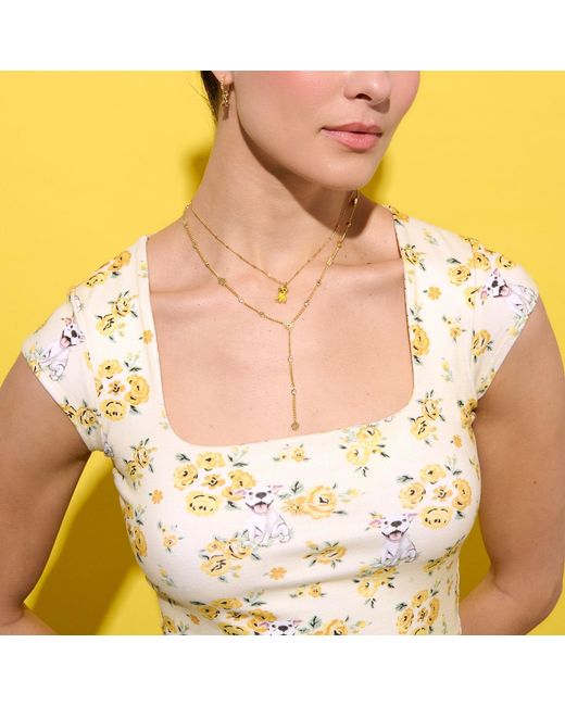Cloud Haven Yellow Smiling Pit Square Neck Tee