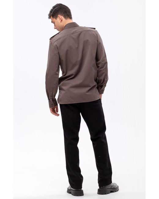 Maison Bogomil Brown Military Shirt for men
