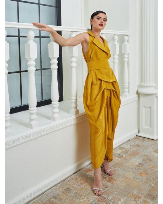 Lumina Eligma Yellow The Tuxedo Dress