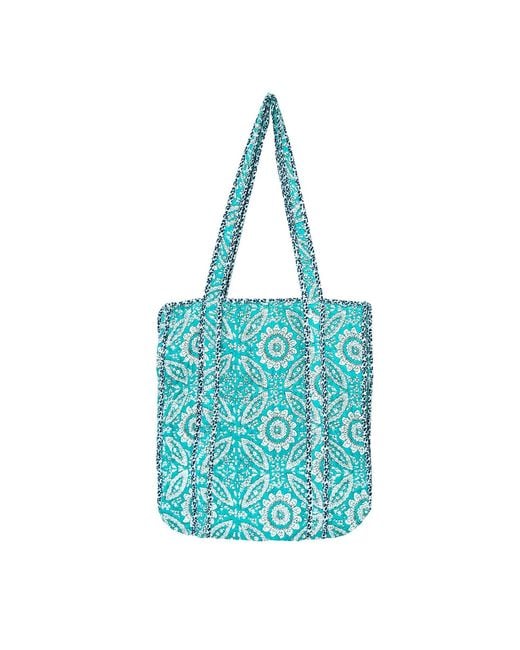 Inara Blue Mediterranean Mosaic Tote Bag