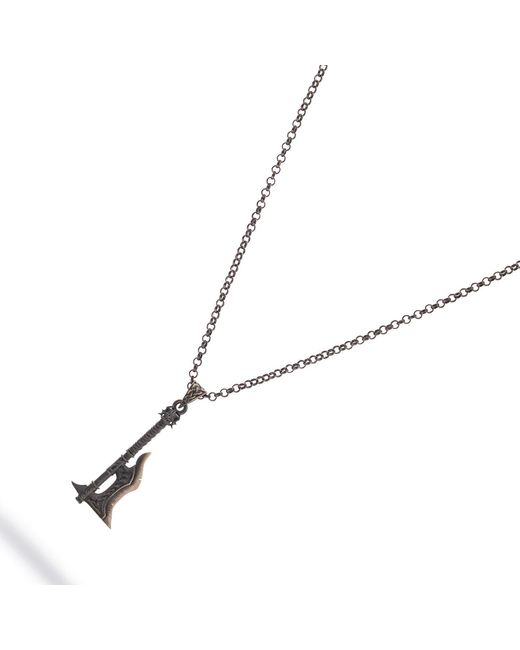 Ebru Jewelry Metallic Warrior's Flame Axe Necklace for men