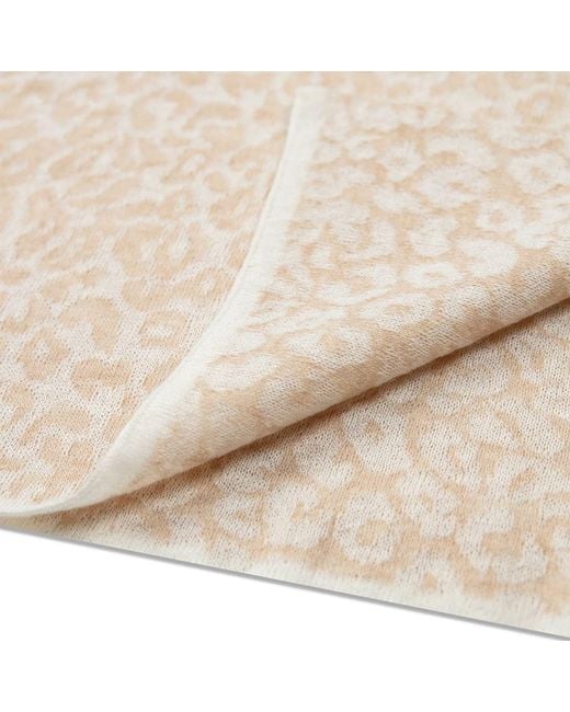 Mohair&Angora Natural Mohair Shawl Leopard Ecru