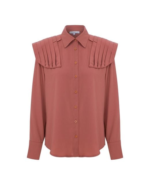 Maan Istanbul Pink Oversize Apricot Color Silk Shirt