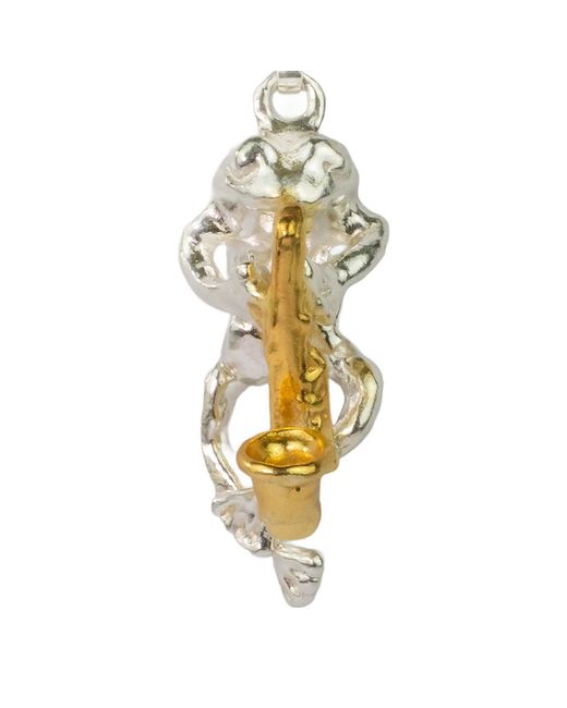 Simon Kemp Jewellers Metallic Frog Saxophonist Pendant Eighteen Carat On Solid Sterling