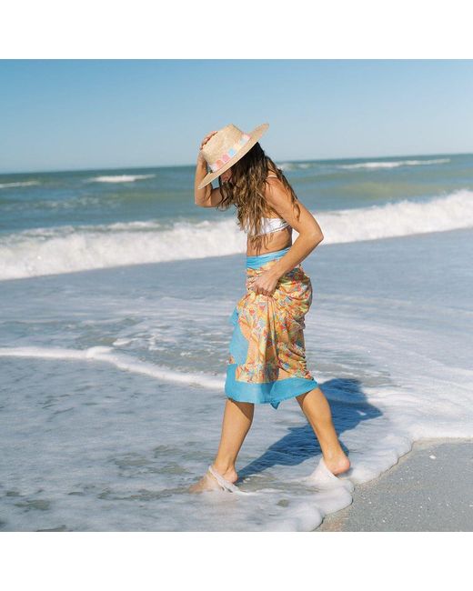 SUNSHINE TIENDA Natural Pastel Kandy Crochet Palm Hat