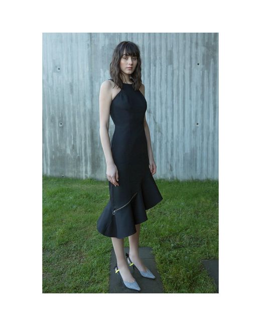 Mirimalist Black Pencil Midi Dress