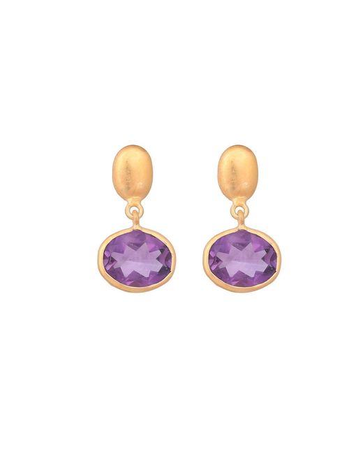 Opium Jewels Purple Ananya Droplet Stud Earrings
