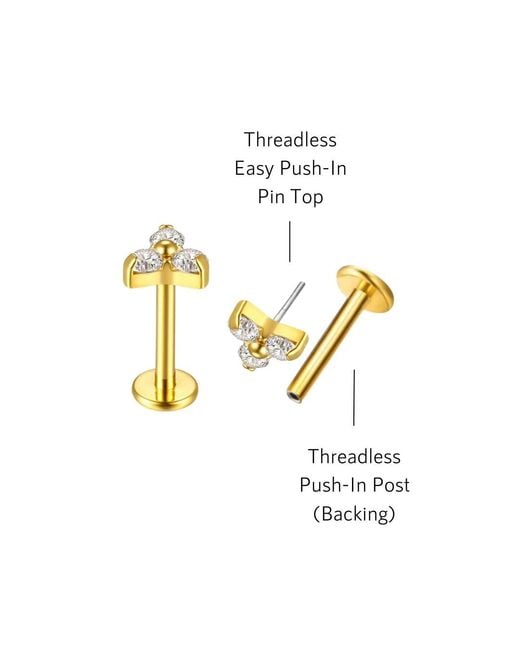 Mickey's Girl Metallic Baguette Flat Back Earrings