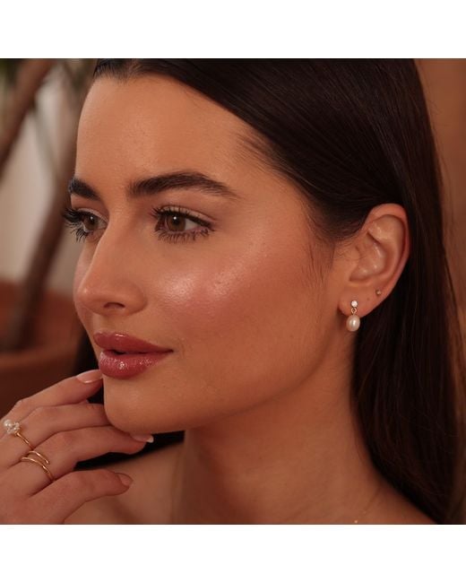 Esterah Metallic Freshwater Pearl Drop Earrings