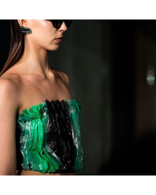 Laura Daili Green Reclaimed Layers Corset