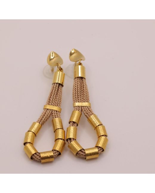 Nart Nature Making Art Metallic Neutrals The Connection Buriti Natural Fiber Earrings