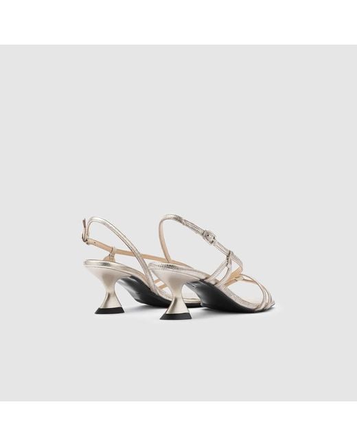 Ilvi White Thayer Printed Leather Heeled Sandal