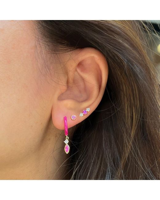 KAMARIA Metallic Mini Round Opal Stud Earrings
