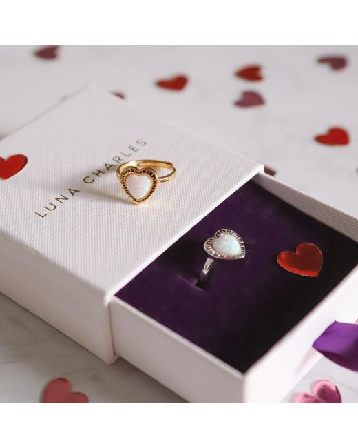 Luna Charles Metallic Roxanne Opal Heart Ring