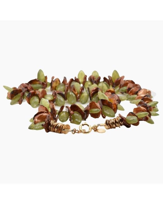 Lori Kaplan Design Metallic Keishi Pearls & Vesuvianite Choker