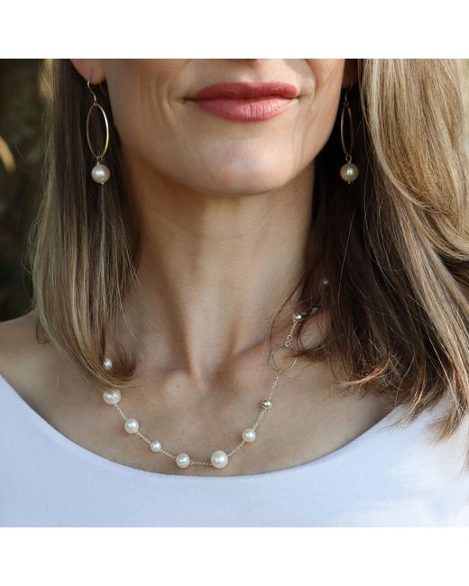 FV Jewellery Metallic La Pierre Fresh Water Pearl Earrings