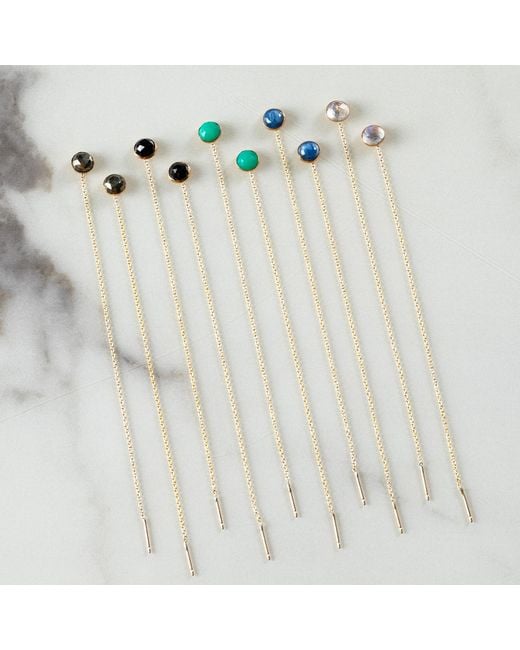 Heather Hawkins Jewelry Metallic Speedway Six Millimeter Gemstone Threader Post Earrings