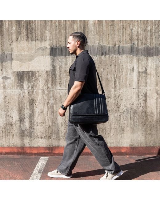 Storm Black Atlas Panelled Messenger for men