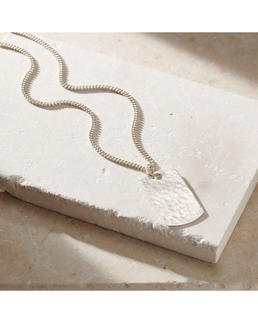 Posh Totty Designs Metallic Sterling Textured Dog Tag Necklace for men