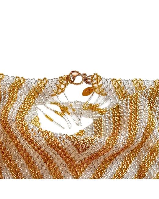 Iliana Arrazola Metallic Scarf Fringe Necklace