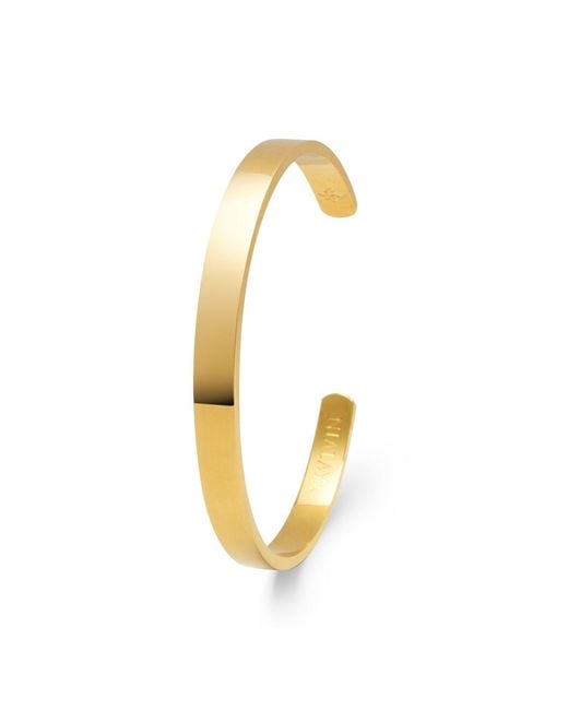 Nialaya Metallic Open Cuff Bangle for men