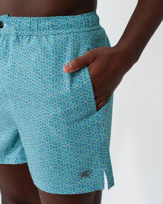 Lords of Harlech Blue Quack Large Fish Swim Short for men