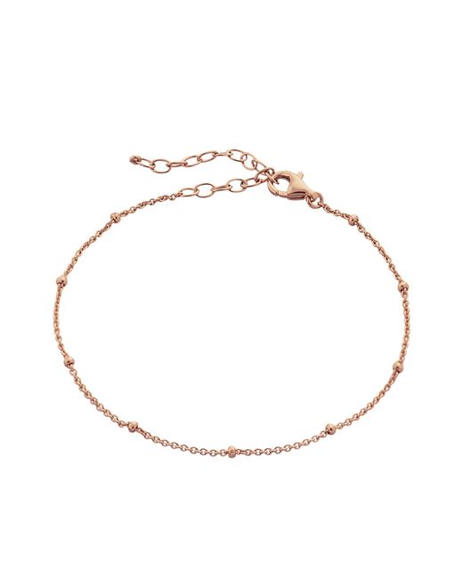 Spero London Metallic Rose Bead Curb Chain Sterling Adjustable Satellite Bracelet